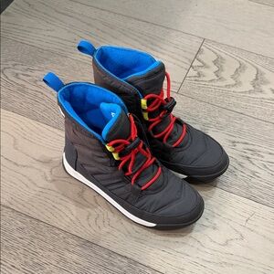 Kids Black and Blue High-Top Shoes